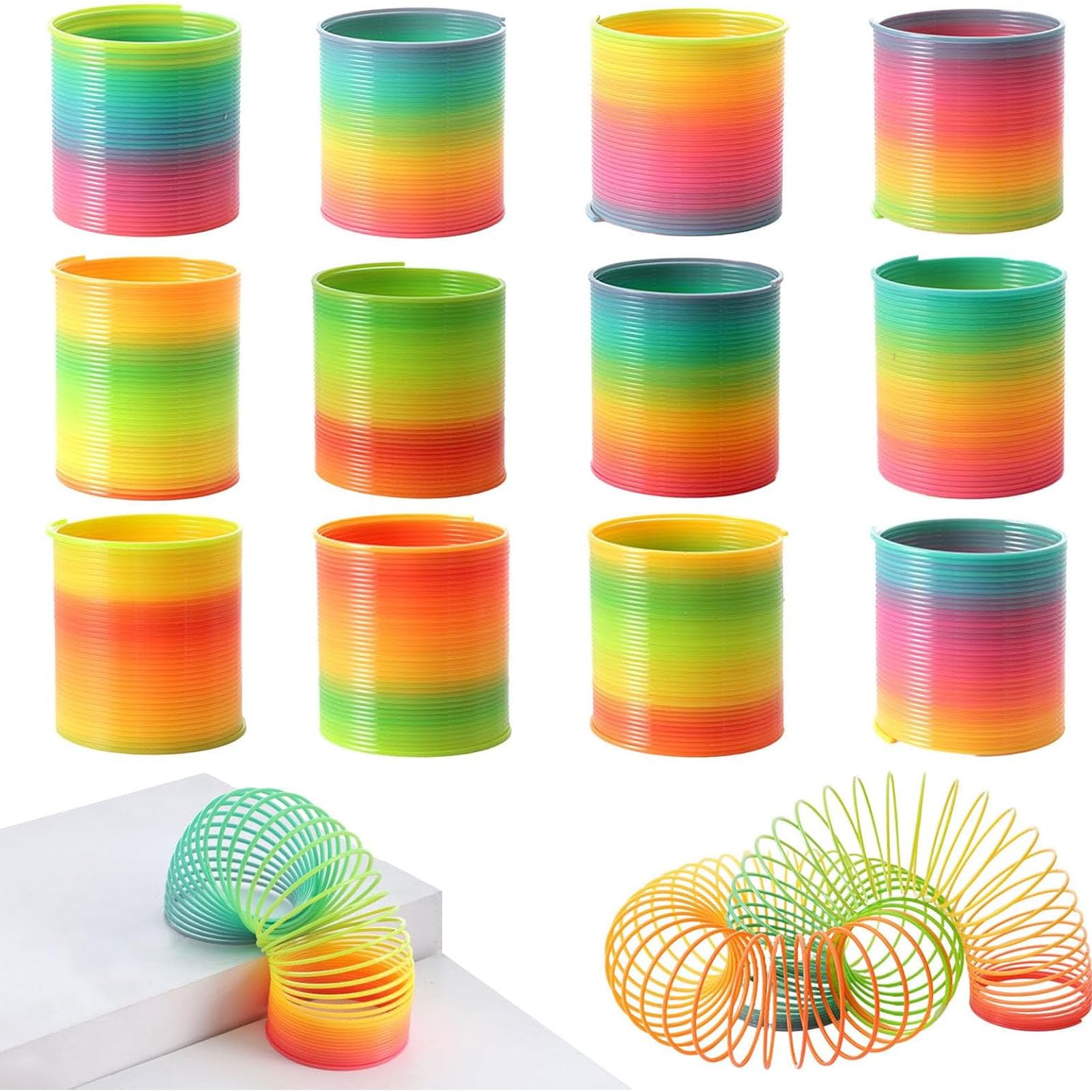 JOHOUSE Rainbow spring toy in vibrant colors for kids' tactile play and sharing