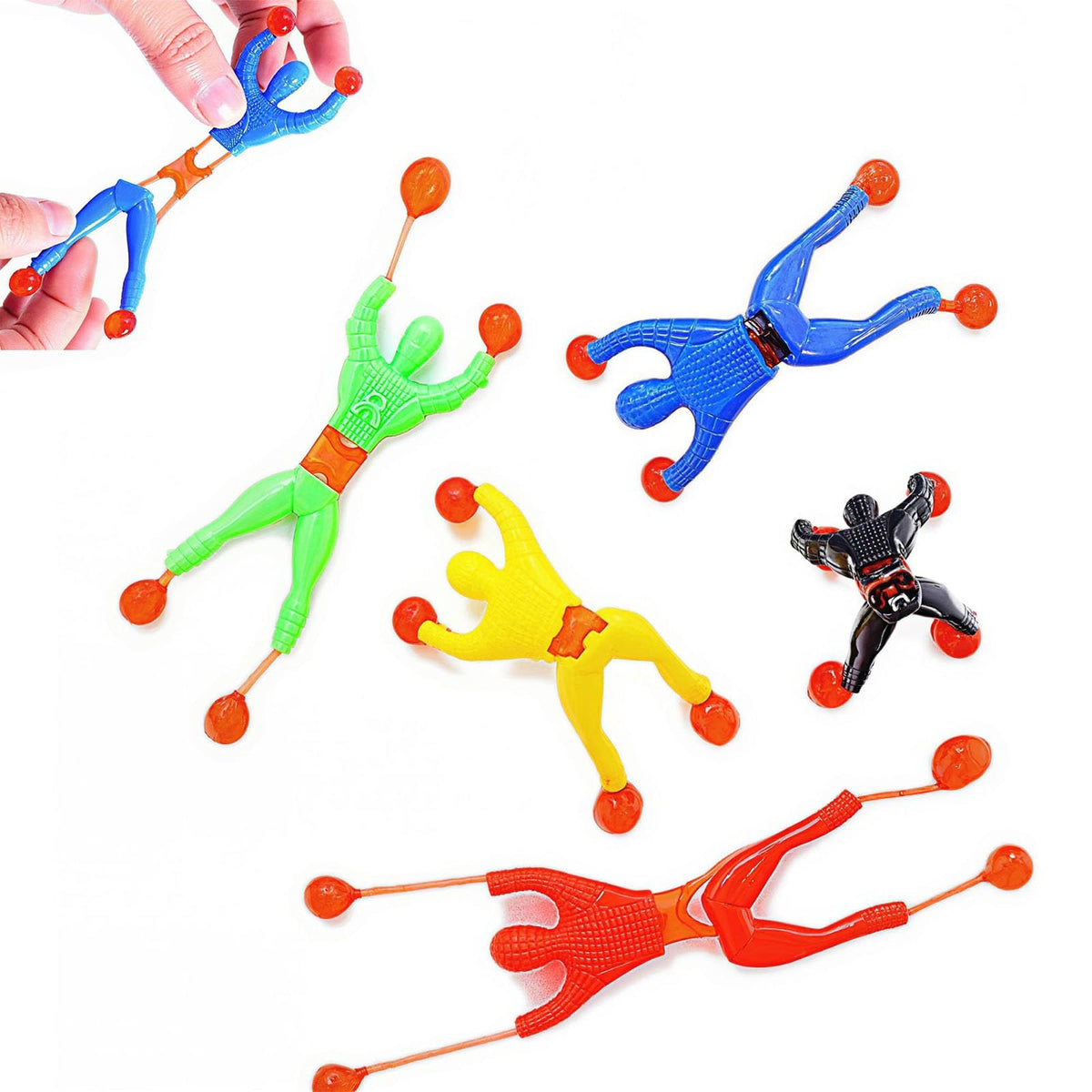 JOHOUSE sticky wall climbers 24-piece set, colorful fun for playtime and prizes.