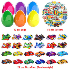 JOICEE Easter eggs include car and plane stickers for extra decoration