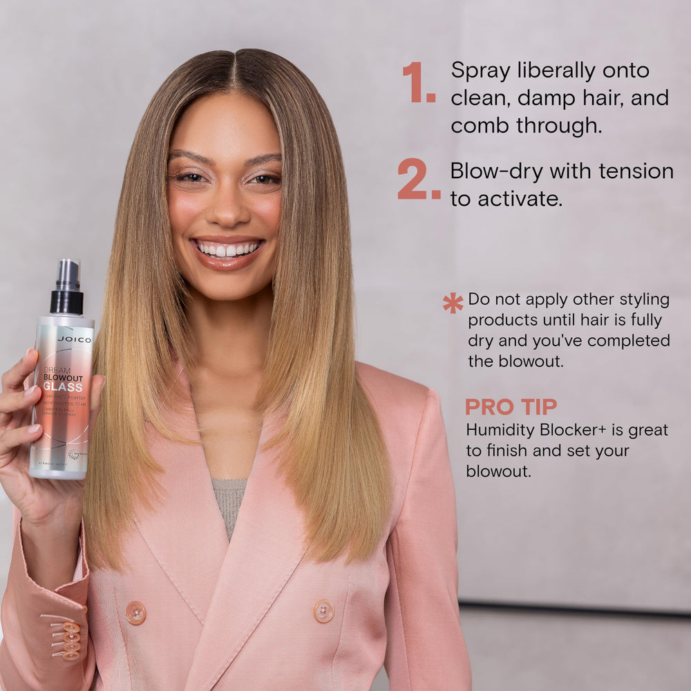 Joico Dream Blowout Glass suitable for most hair types.