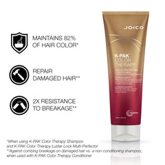 Joico K-Pak Color Therapy Conditioner bottle front emphasizing repair and moisture for damaged hair