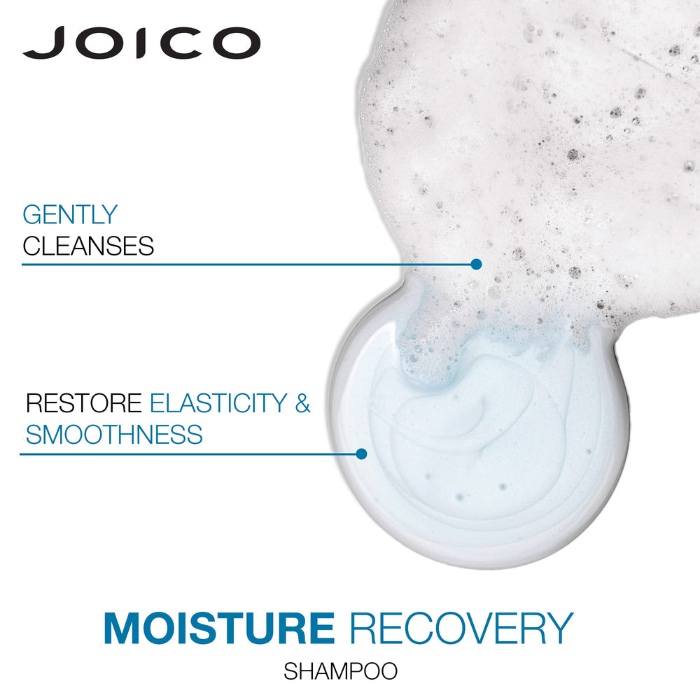 Finished Joico Moisture Recovery hair showing smoothness and shine.