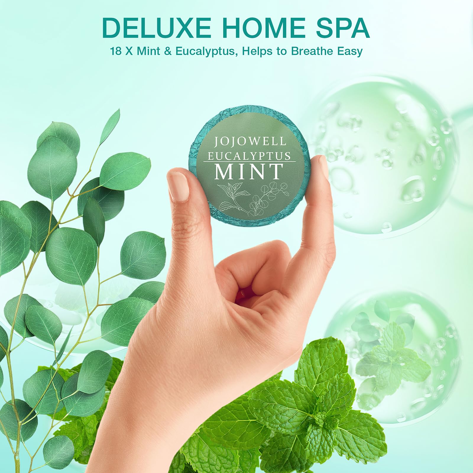 JoJowell aromatherapy steamers aroma-drops releasing during shower sessions.