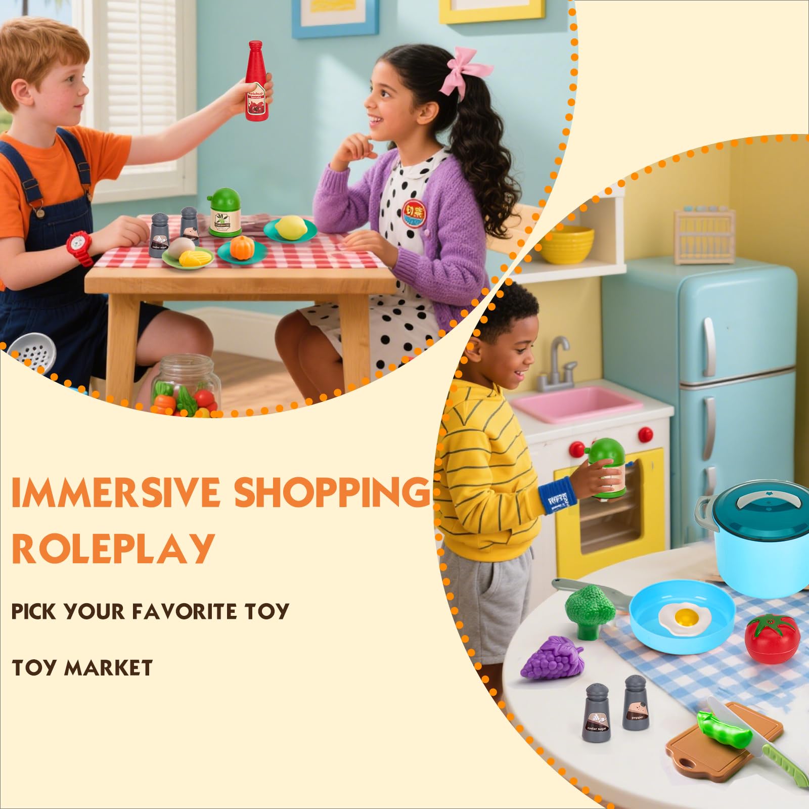 JOKERKING easy clean durable plastic ware, designed for repeated pretend play sessions