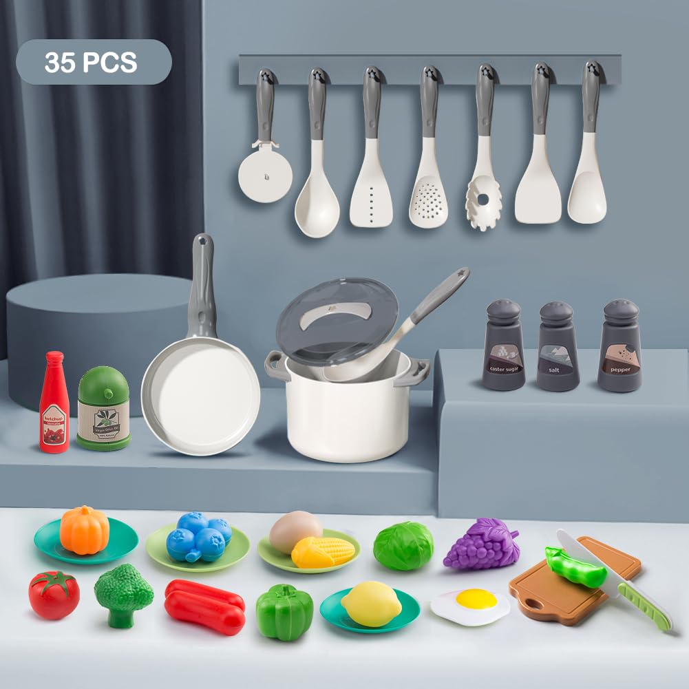 JOKERKING kids kitchen utensils set with spatula and ladle for fine motor practice.