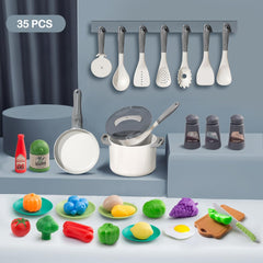 JOKERKING kids kitchen utensils set with spatula and ladle for fine motor practice.