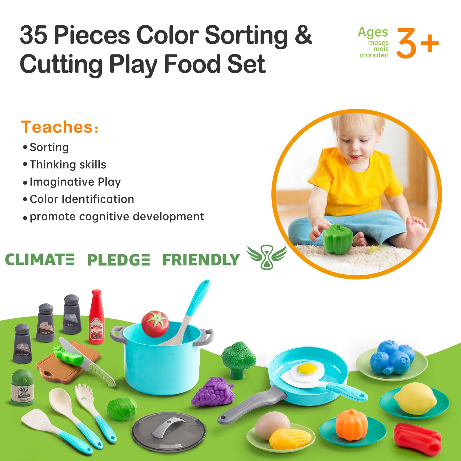 JOKERKING sunny side egg toy, encourages imaginative cooking and hands-on play