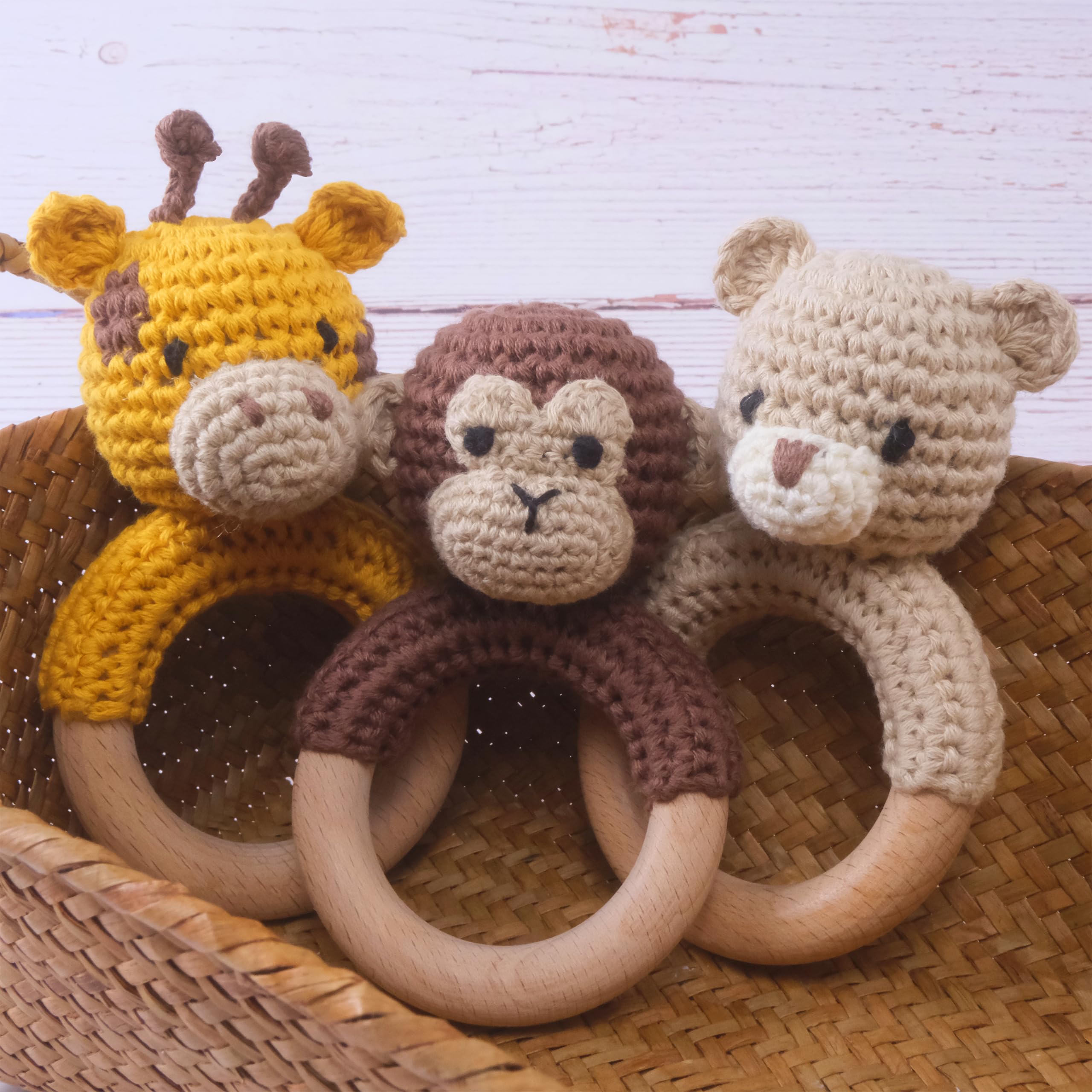 Joliecraft hand crocheted toy offering gentle sensory exploration for little hands