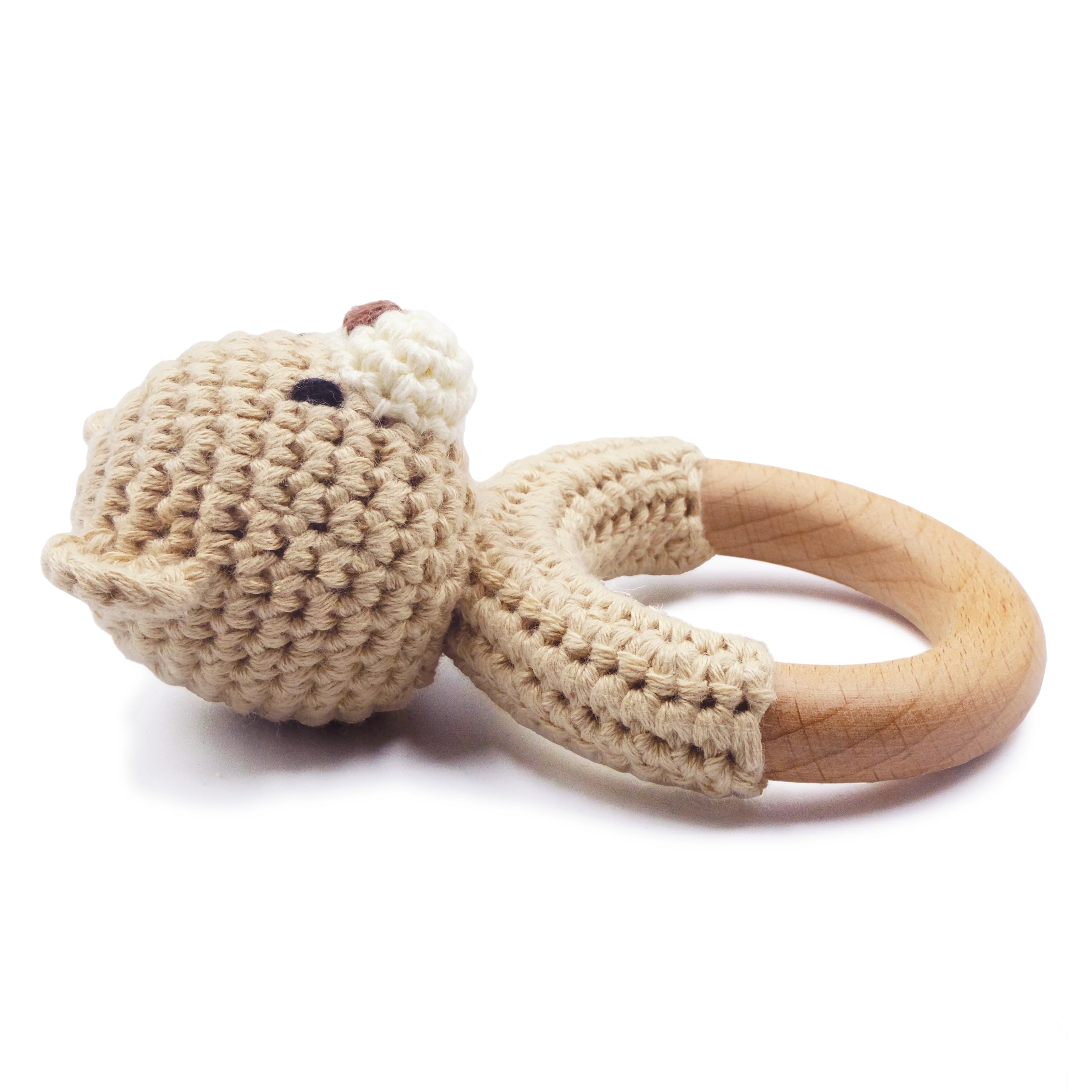 Joliecraft wooden teether ring designed for soothing gums during teething
