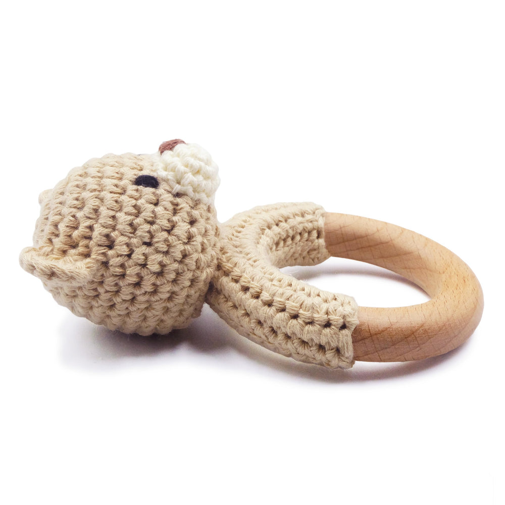 Joliecraft wooden teether ring designed for soothing gums during teething