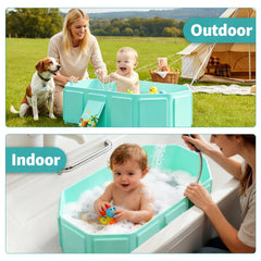 Jollcma tub features anti-slip base for stable bath time.