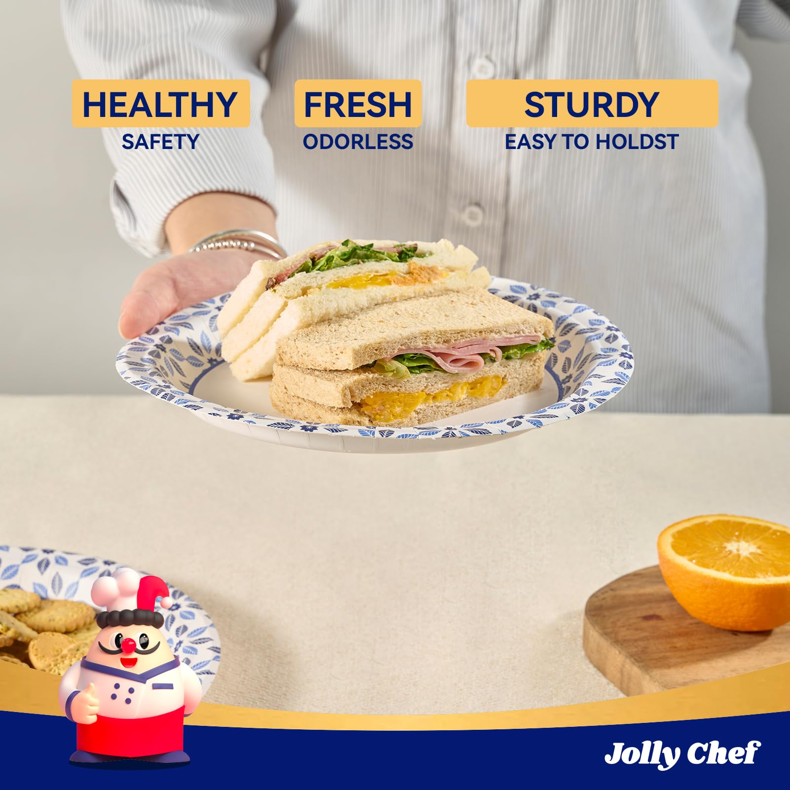 JOLLY CHEF 150-count pack provides value for parties and daily meals.