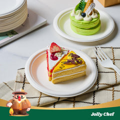 JOLLY CHEF plates held in hand, sturdy and convenient for snacks.