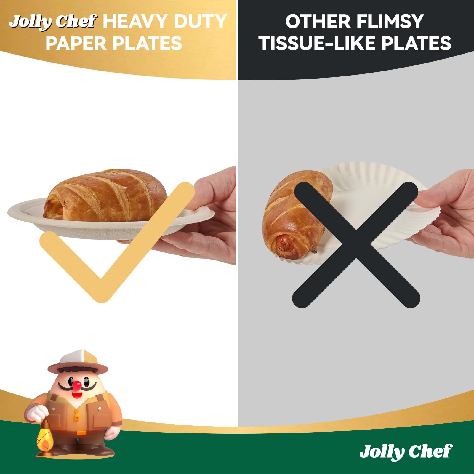 JOLLY CHEF dessert-serving plate, leak-proof and cut-resistant