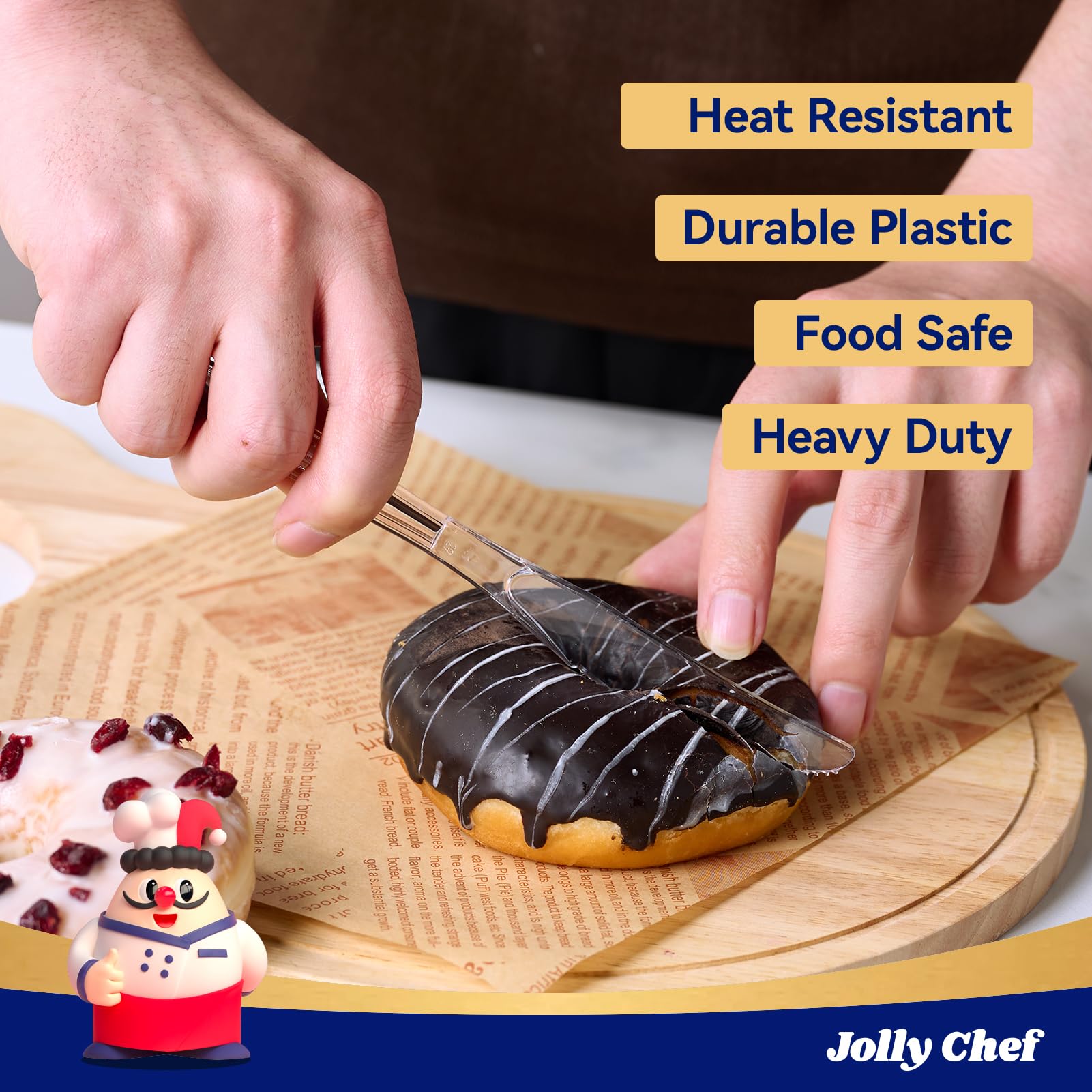 JOLLY CHEF heat resistant knife handles hot and cold foods smoothly