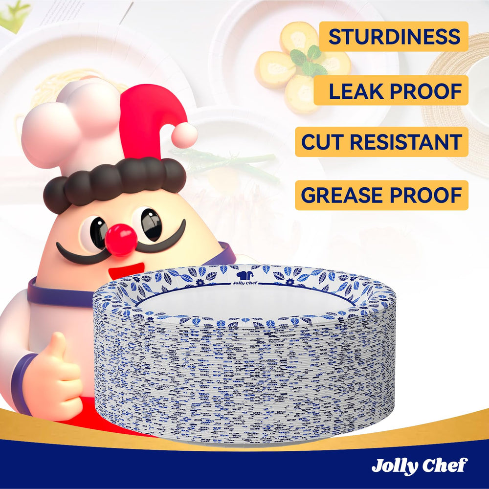 JOLLY CHEF cut-proof plate reduces tears while serving slippery foods.