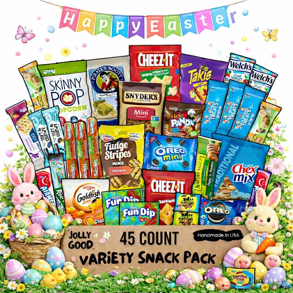 Jolly Good Snacks Box gift-ready packaging showcasing thoughtful presentation for celebrations.