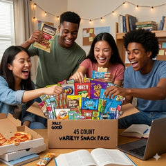 Jolly Good Snacks Box individually wrapped snacks ensure freshness for on-the-go snacking.