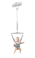 Jolly Jumper Iconic doorway setup in grey safari facilitates easy indoor play