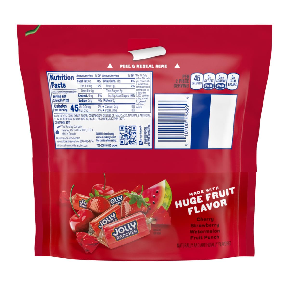 Jolly Rancher Awesome Reds Watermelon candies close-up for bold, juicy flavor.