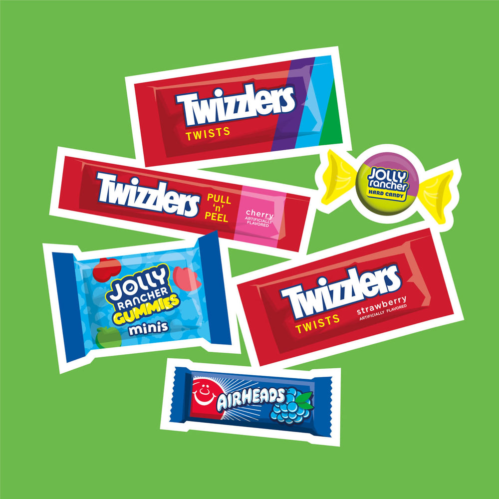 Jolly Rancher Easter basket display highlights a festive assortment.