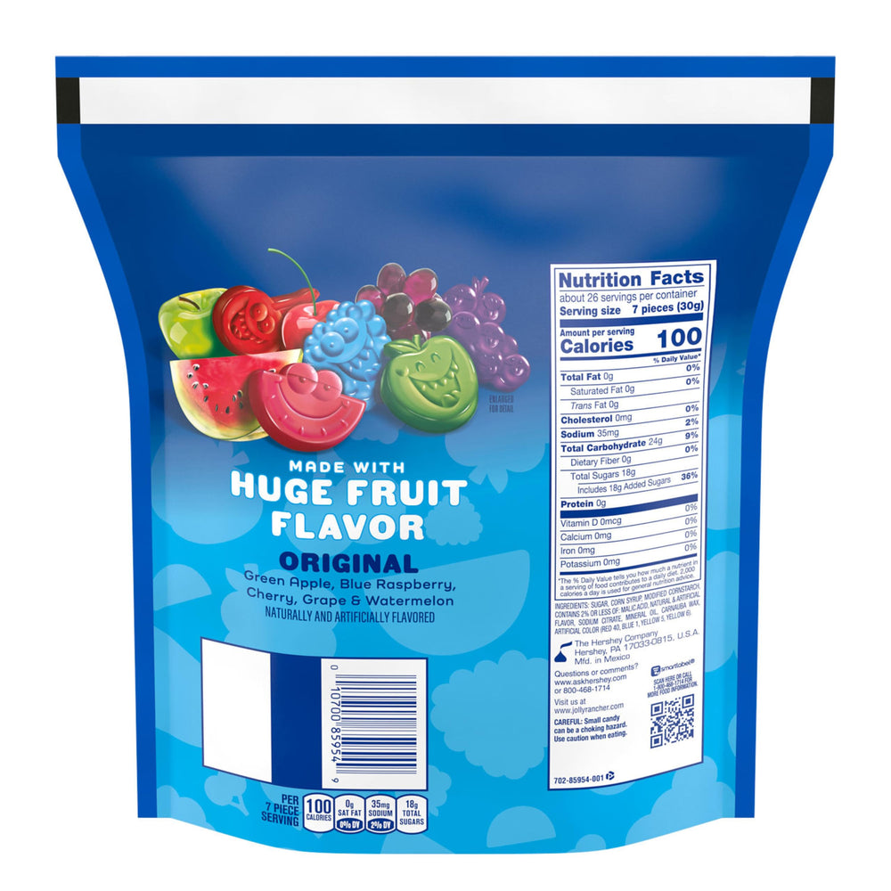 Blue raspberry close-up of Jolly Rancher gummies for bright snack moments.
