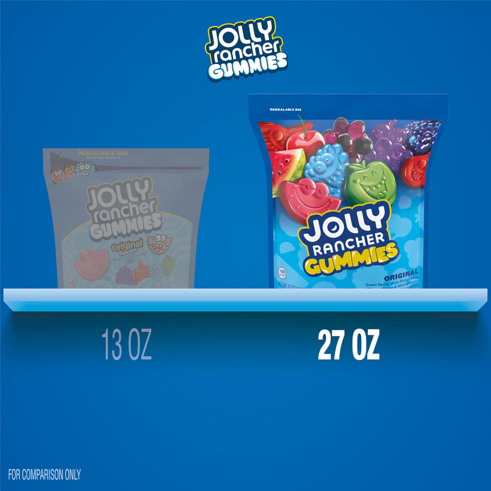 Cherry-flavor gummy from Jolly Rancher on vibrant surface for party bowls.