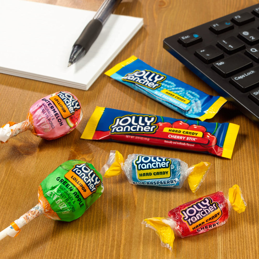 Jolly Rancher party-snacking table, festive display for gatherings.