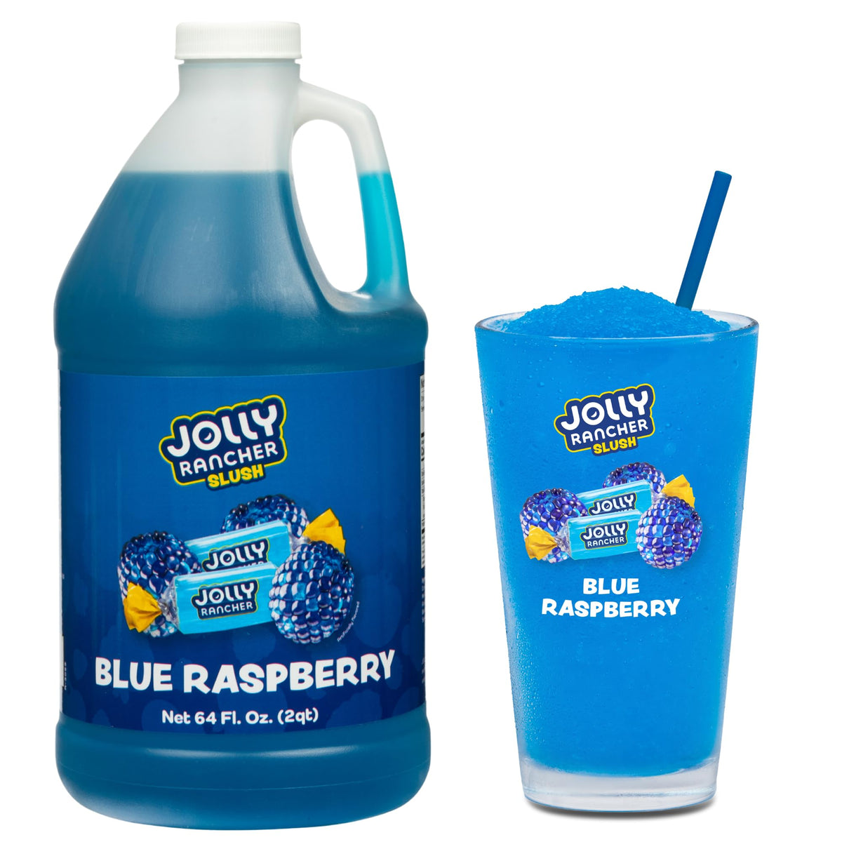 Jolly Rancher Slush Blue Raspberry bottle for quick slushies and bold fruit flavor