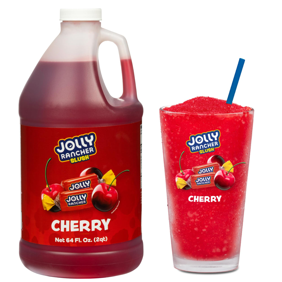 Jolly Rancher Slush Cherry bottle pour enables quick, mess-free serving.