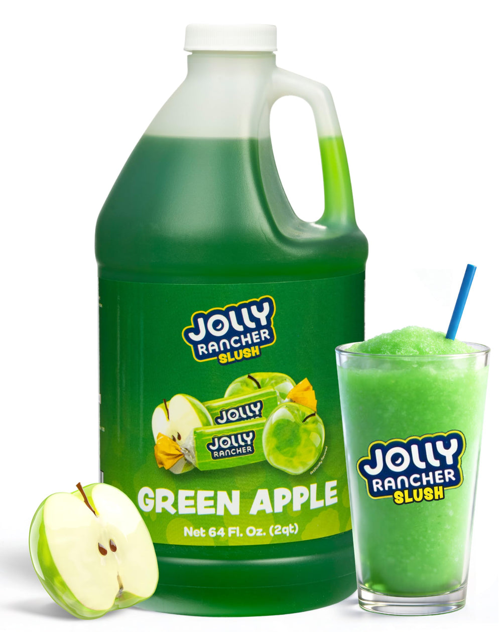 JOLLY RANCHER Slush Green Apple bottle pour, ideal for quick, flavorful slushies in busy venues.