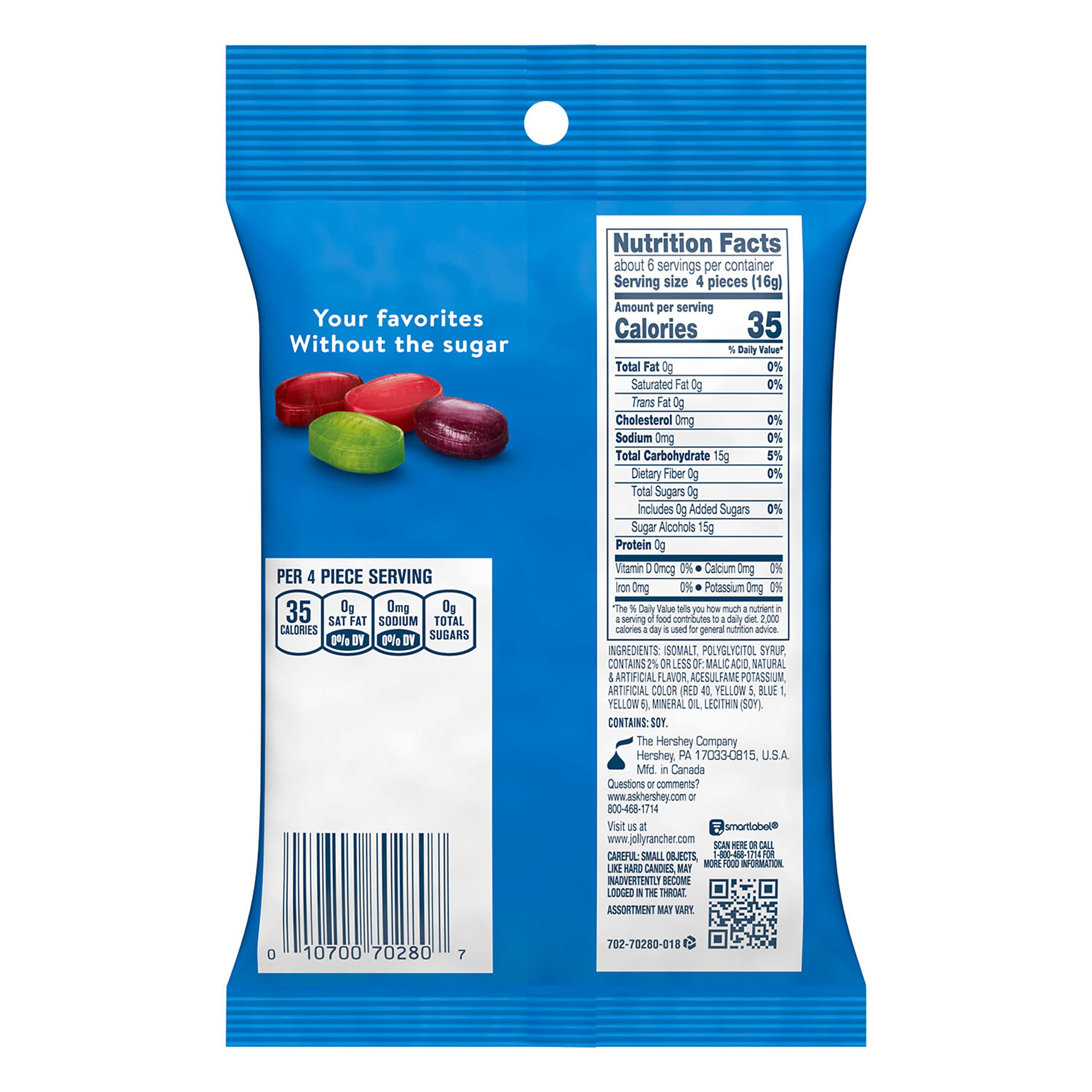 On-the-go Jolly Rancher Zero Sugar candies, individually wrapped