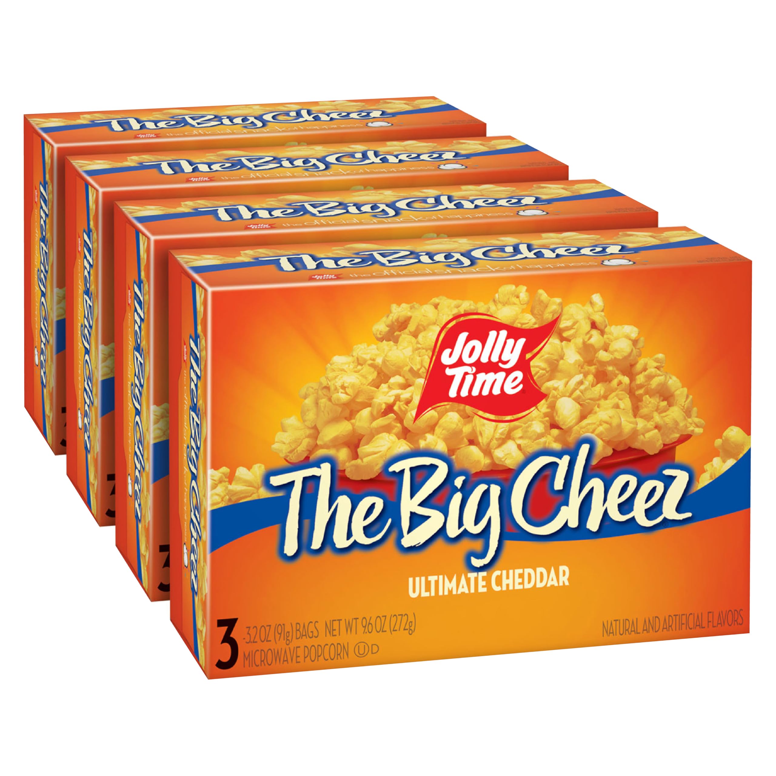Jolly Time The Big Cheez box packaging, ideal for sharing at gatherings.