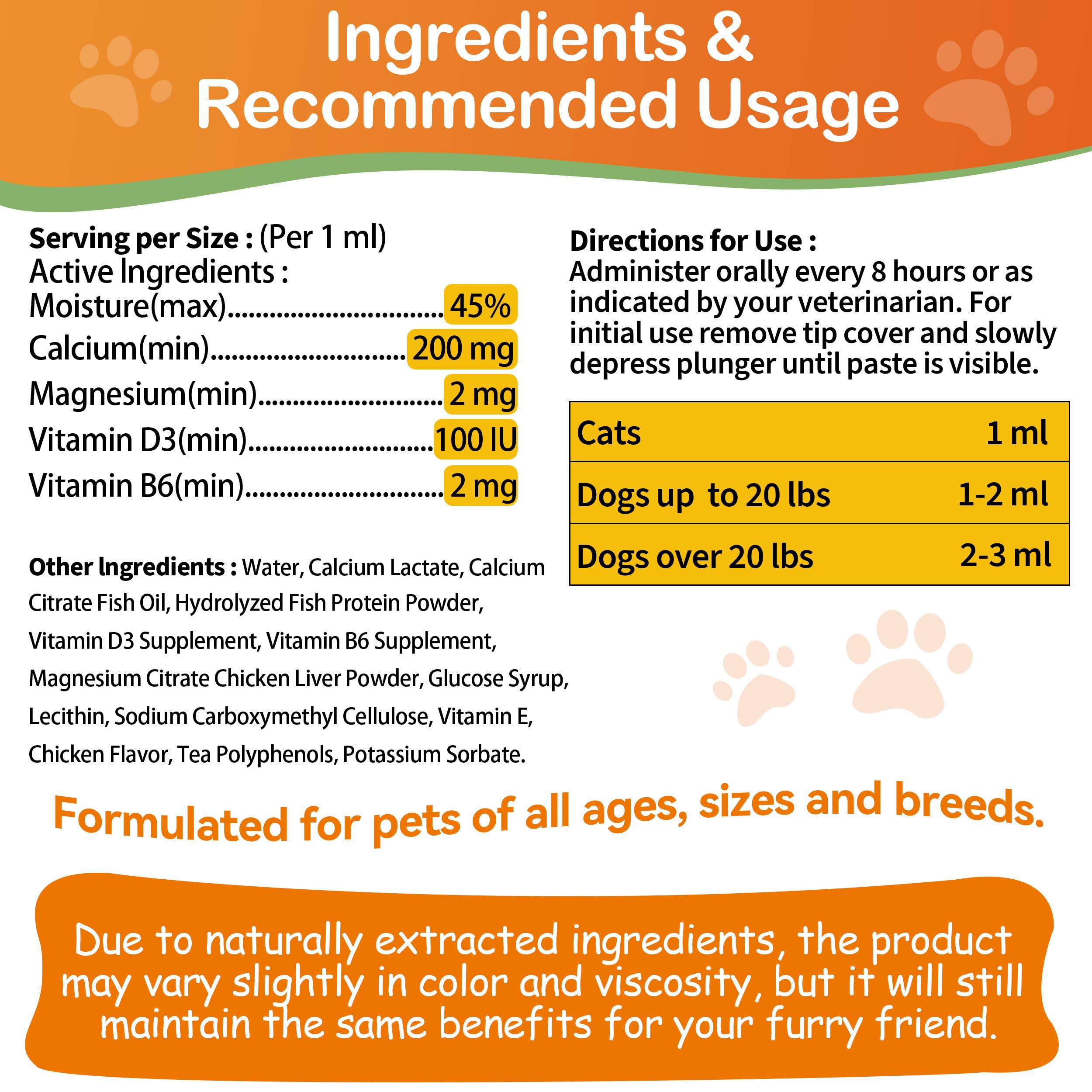 Jollyfit Oral Calcium dosage image demonstrating easy administration for pets