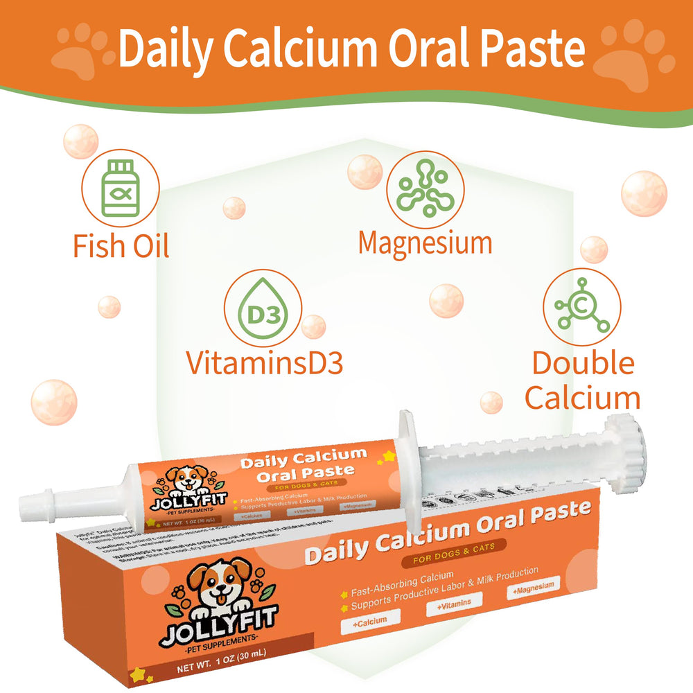 Jollyfit Oral Calcium syringe image for precise dosing across cats and dogs