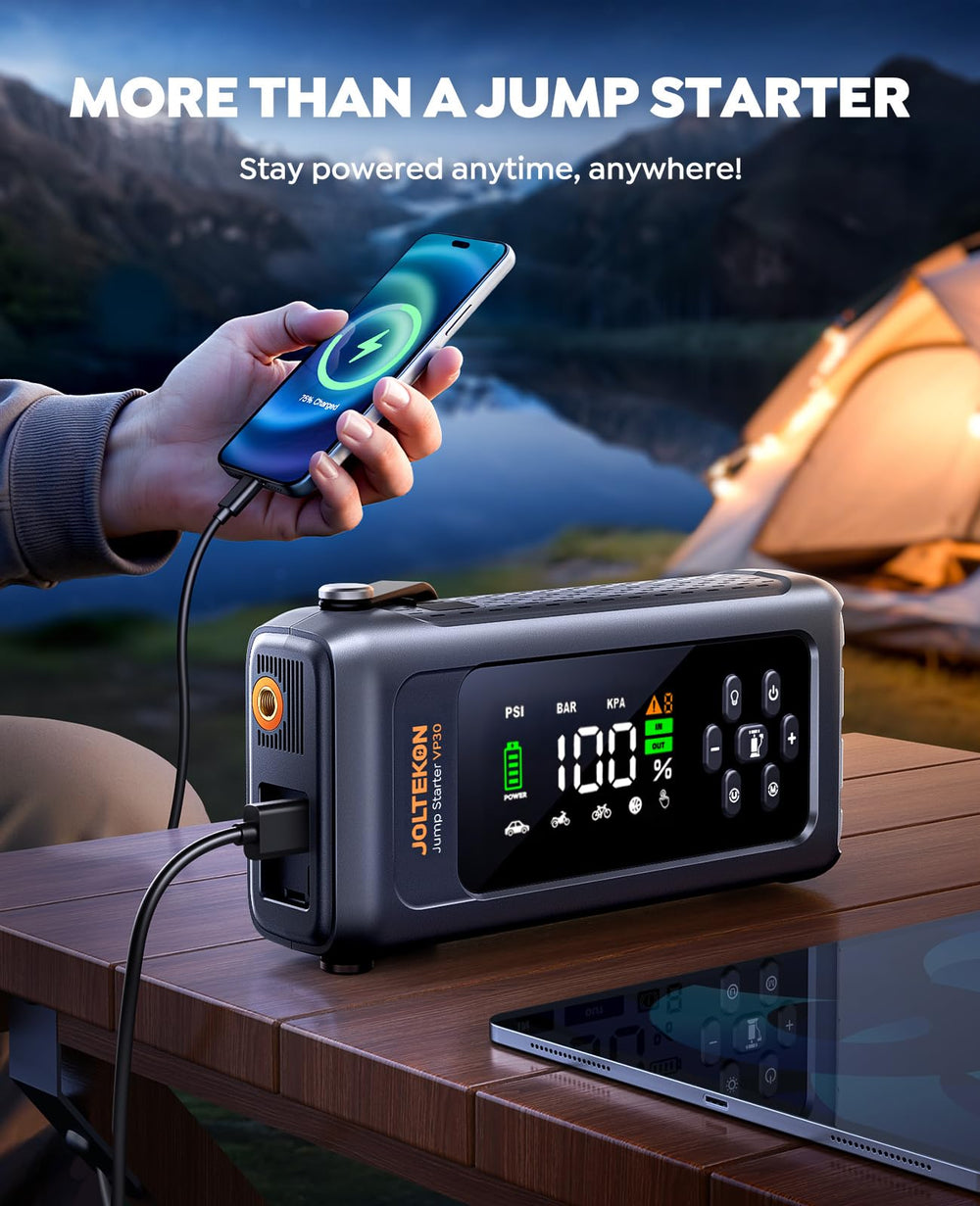 Joltekon emergency light provides bright 500‑lumen illumination at night.