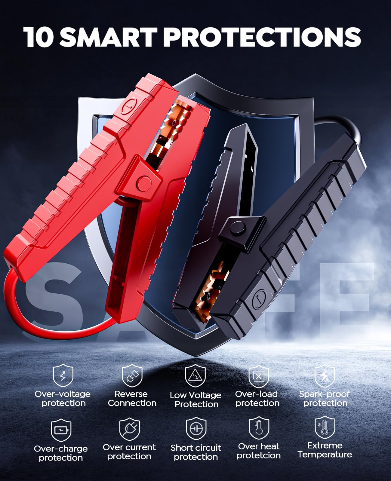 Joltekon safety protections case protects the unit from rain and drops.