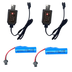 Jomi and Jolly 2-pack batteries front view with quick-charge potential for RC cars
