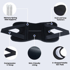 JOMVD knee brace breathable neoprene blend keeps skin cool all day