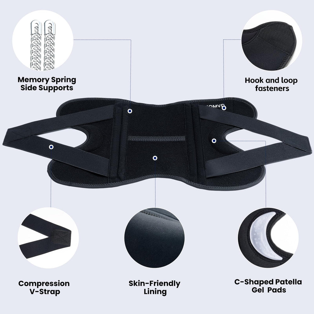 JOMVD knee brace with dynamic stabilization supports ligaments for steadier flexion.