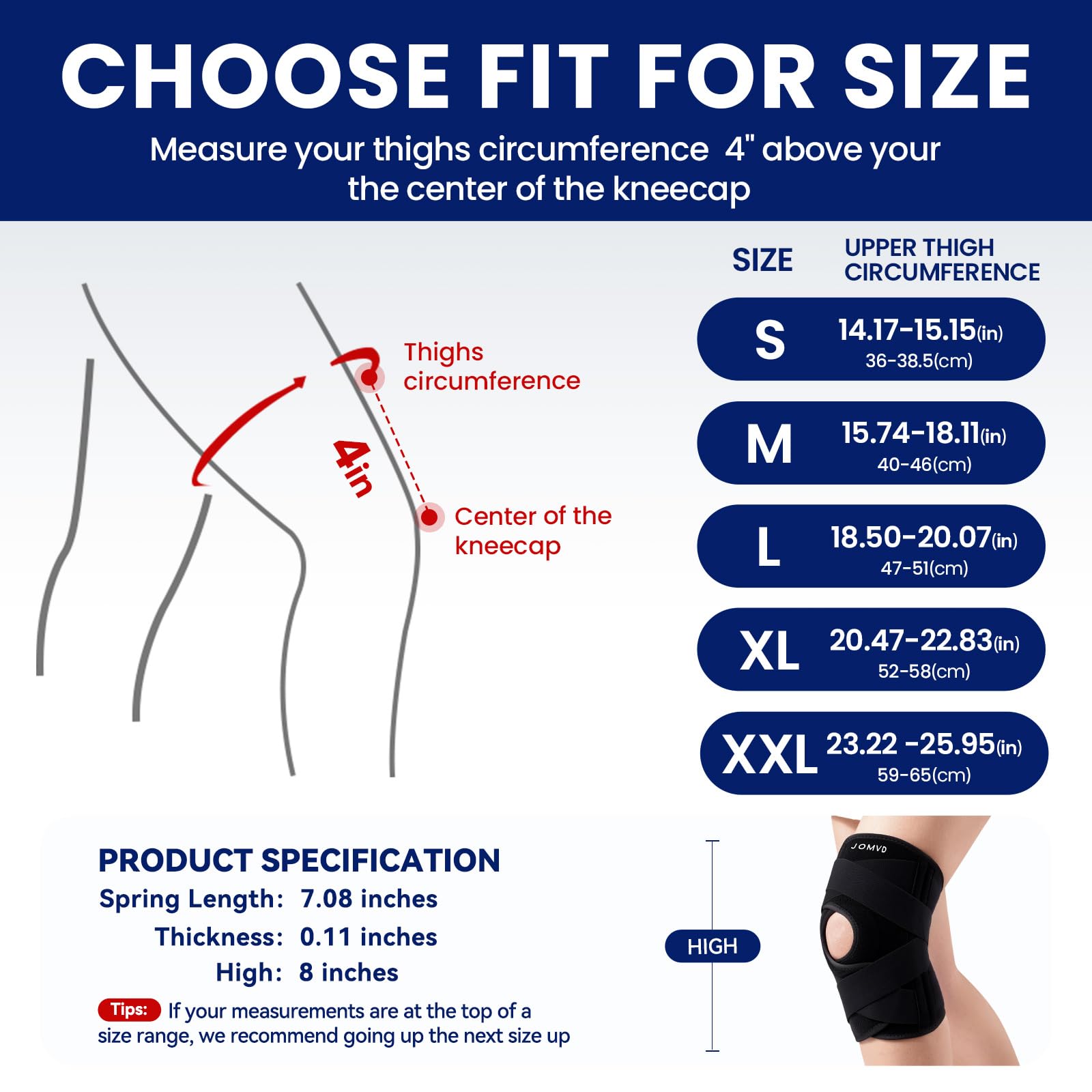 JOMVD knee brace aids injury recovery by dispersing knee pressure during activity