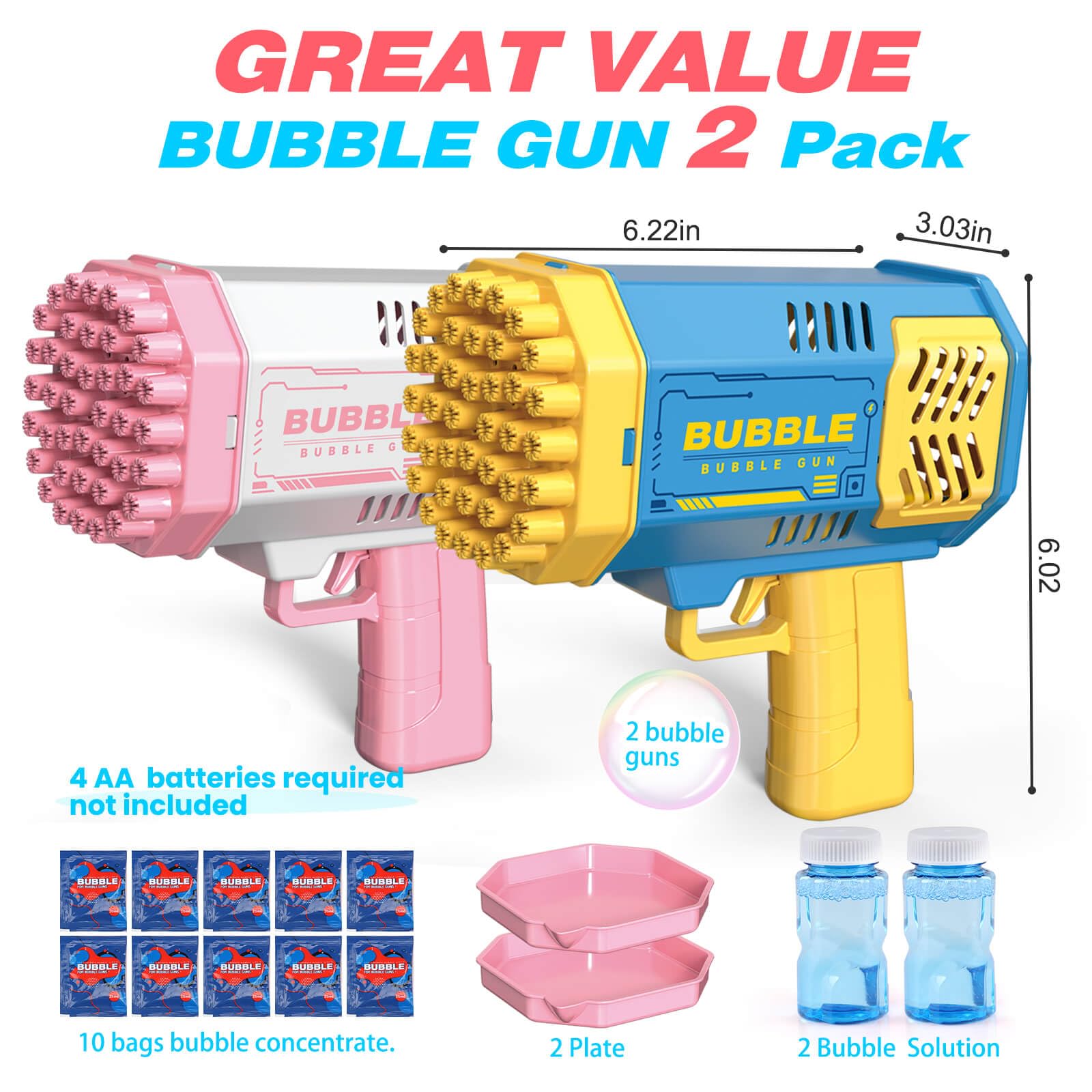 JONEG bubble machine 2-pack side view shows portability for kids
