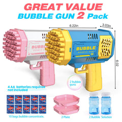 JONEG bubble machine 2-pack side view shows portability for kids