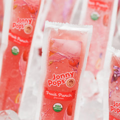 JonnyPops fruit punch close-up, colorful mix suggesting a fun summer option.