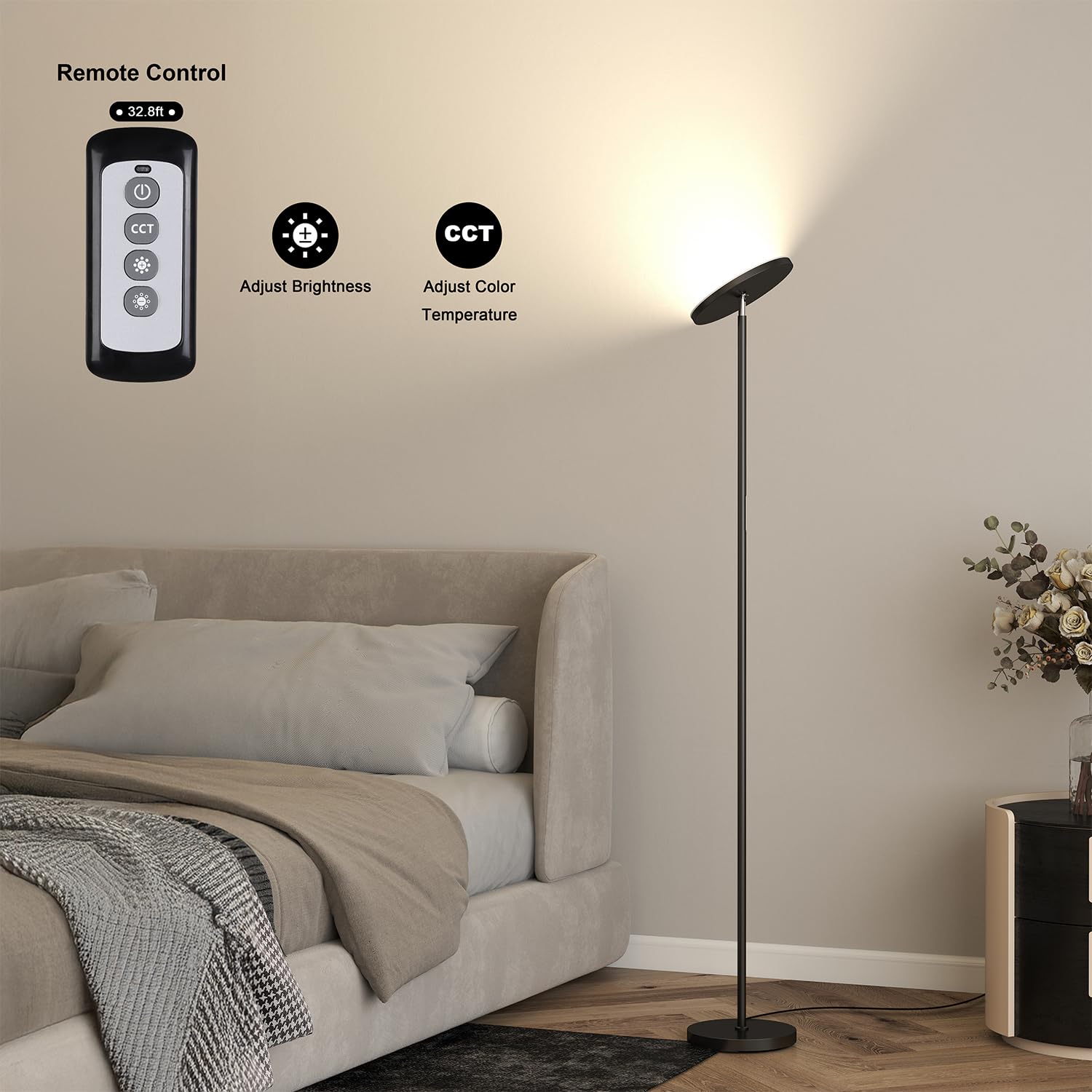 JOOFO 69-inch tall lamp fills large spaces with even light
