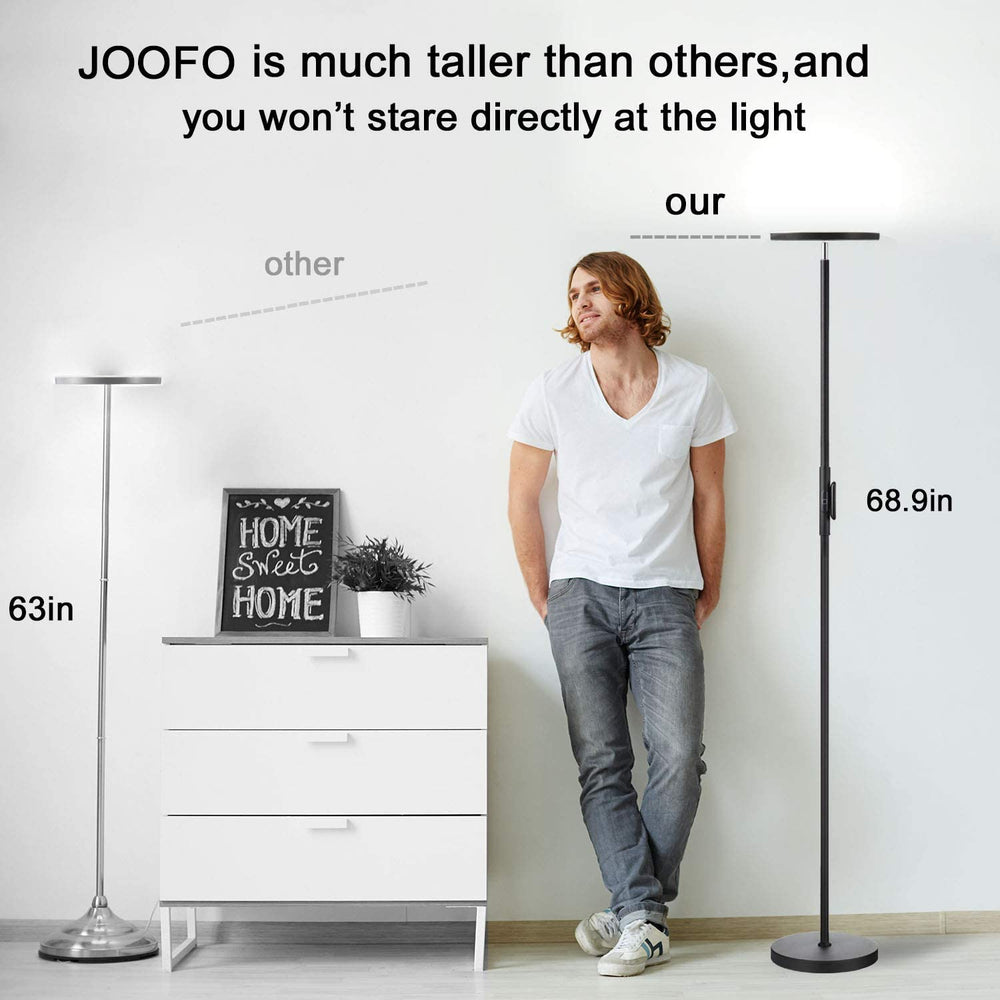 JOOFO space-saving tall lamp fits under furniture and into corners