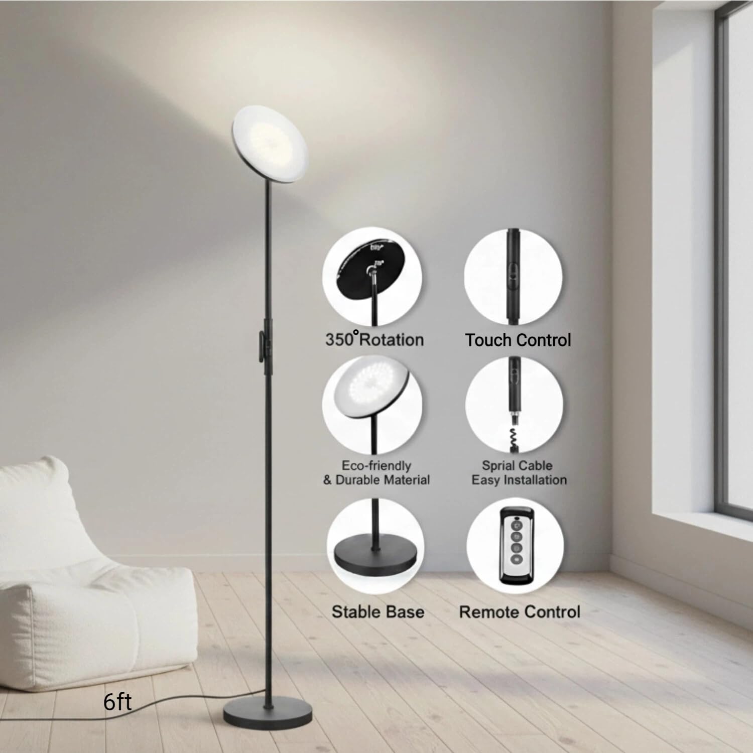 JOOFO touch control with stepless dimming for precise brightness