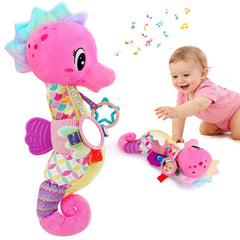 Joosharkidz baby seahorse musical toy for tummy time and sensory play.