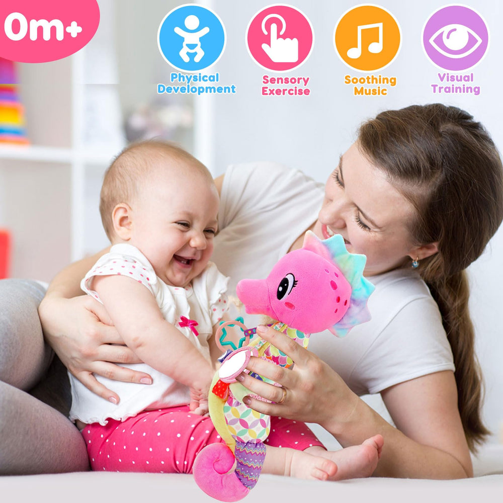 Joosharkidz stroller and car seat toy keeps baby engaged on outings.