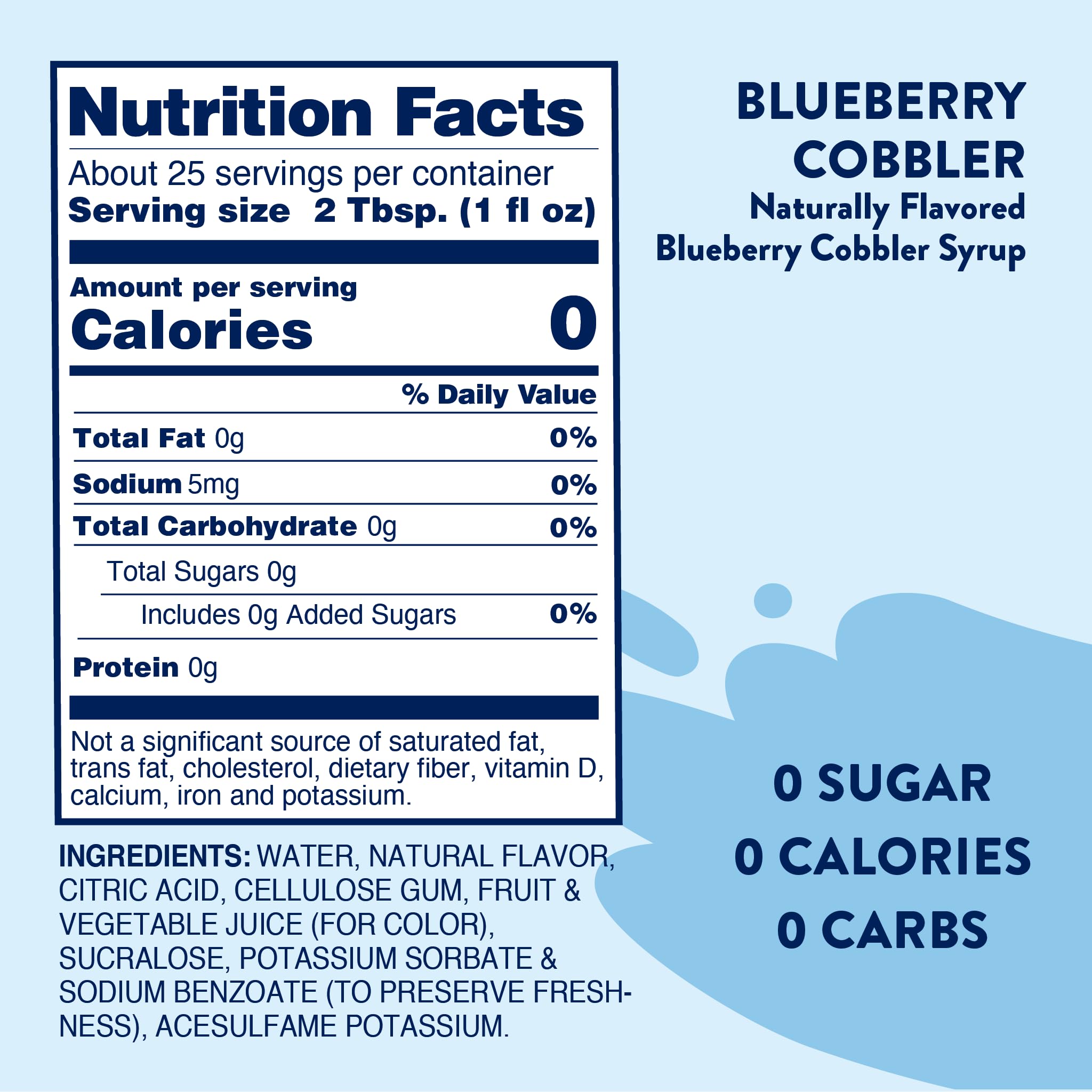 Pouring Jordan's Skinny Mixes Blueberry Cobbler syrup into coffee